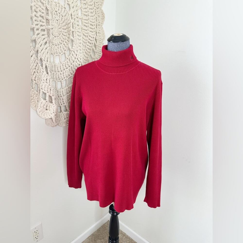 Lauren Ralph Lauren Vintage Red Ribbed Turtleneck Sweater Size 1X